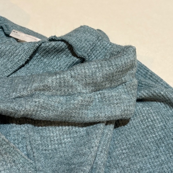 Soma Lounge Pajama Set Women XL Blue Waffle Long Sleeve Long Pants Cozy Casual - Picture 7 of 16